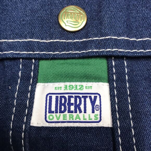 LIBERTY Bib Overall Jeans Men 34x28 Relaxed Baggy Denim Blue Work Garden Farm - Picture 8 of 14